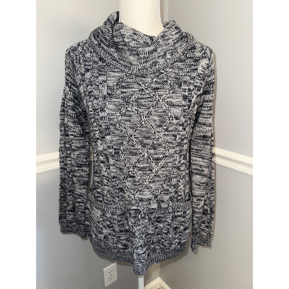 Creazioni Effeci Sweater Womens Size S Turtleneck Cowl Cable Knit 100% Acrylic
